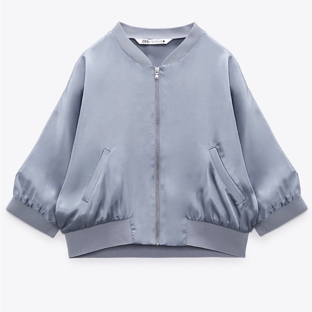 Zara Gray blue  Bomber Jacket